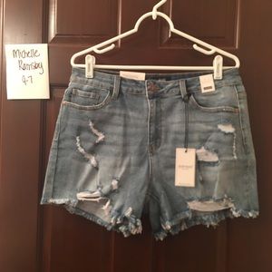 XL Judy Blue Distressed Shorts